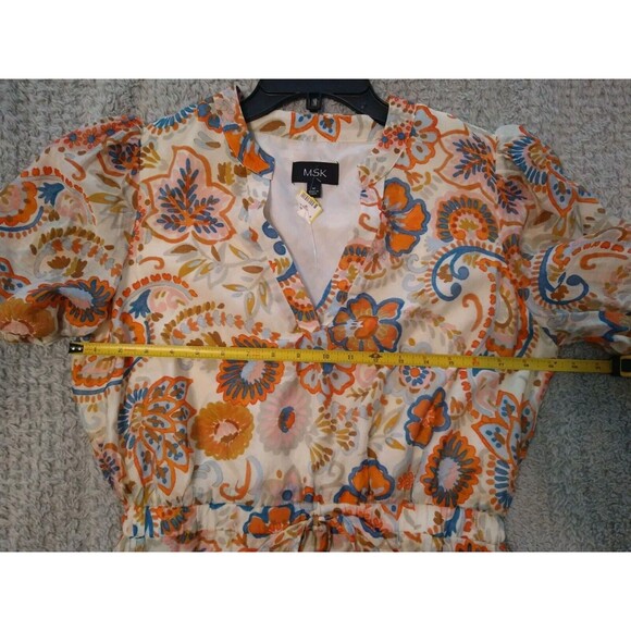 Msk Maxi Puff Sleeve Dress Medium Boho Cottagecore Feminine - Picture 7 of 8